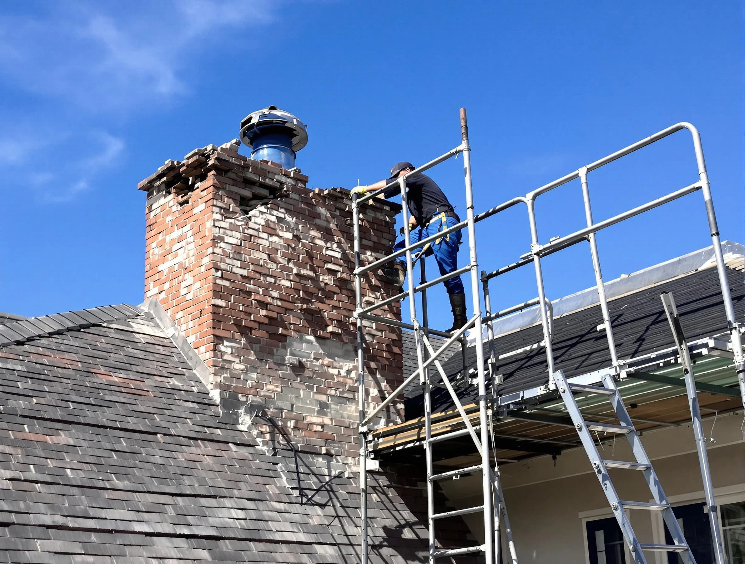 Rebuilding a chimney structure by East Basin Chimney Sweep in East Basin, UT