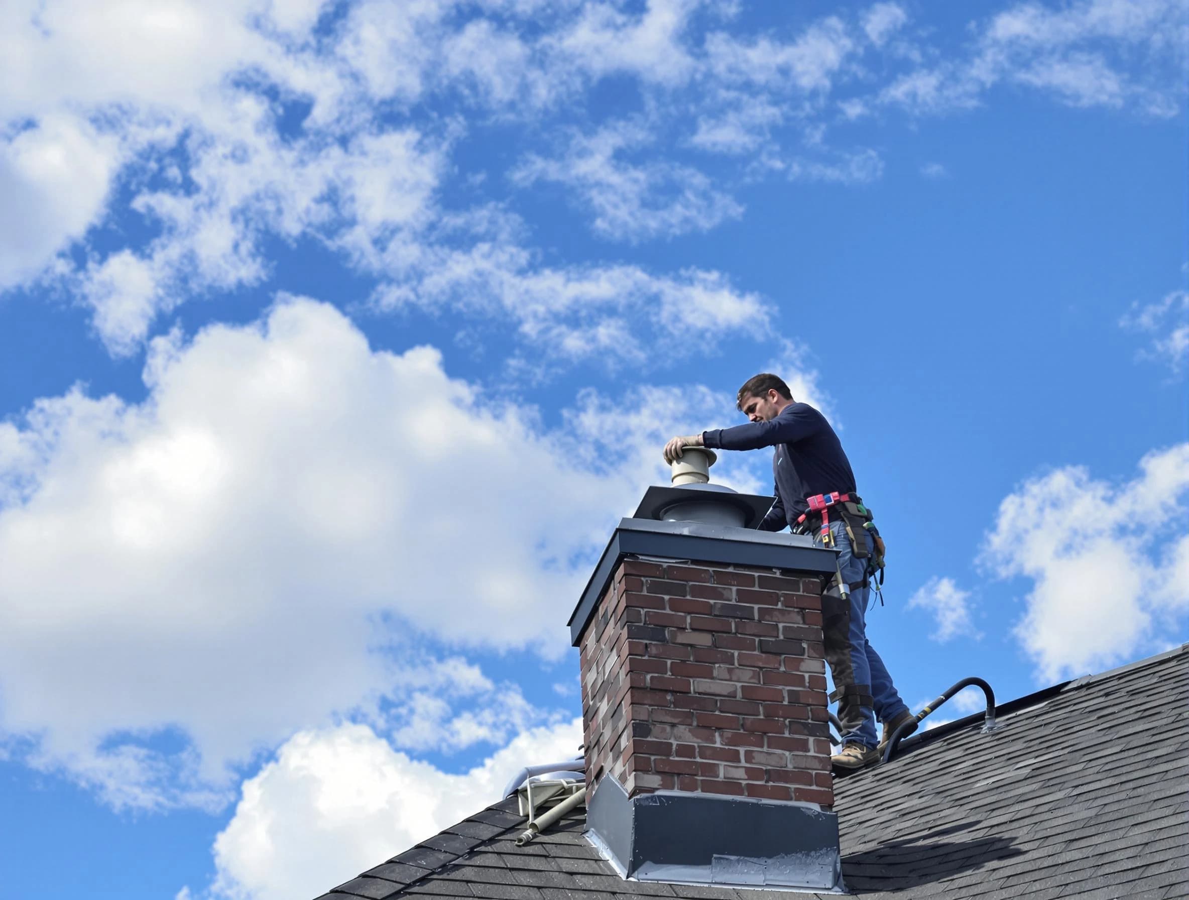 East Basin Chimney Sweep installing a sturdy chimney cap in East Basin, UT