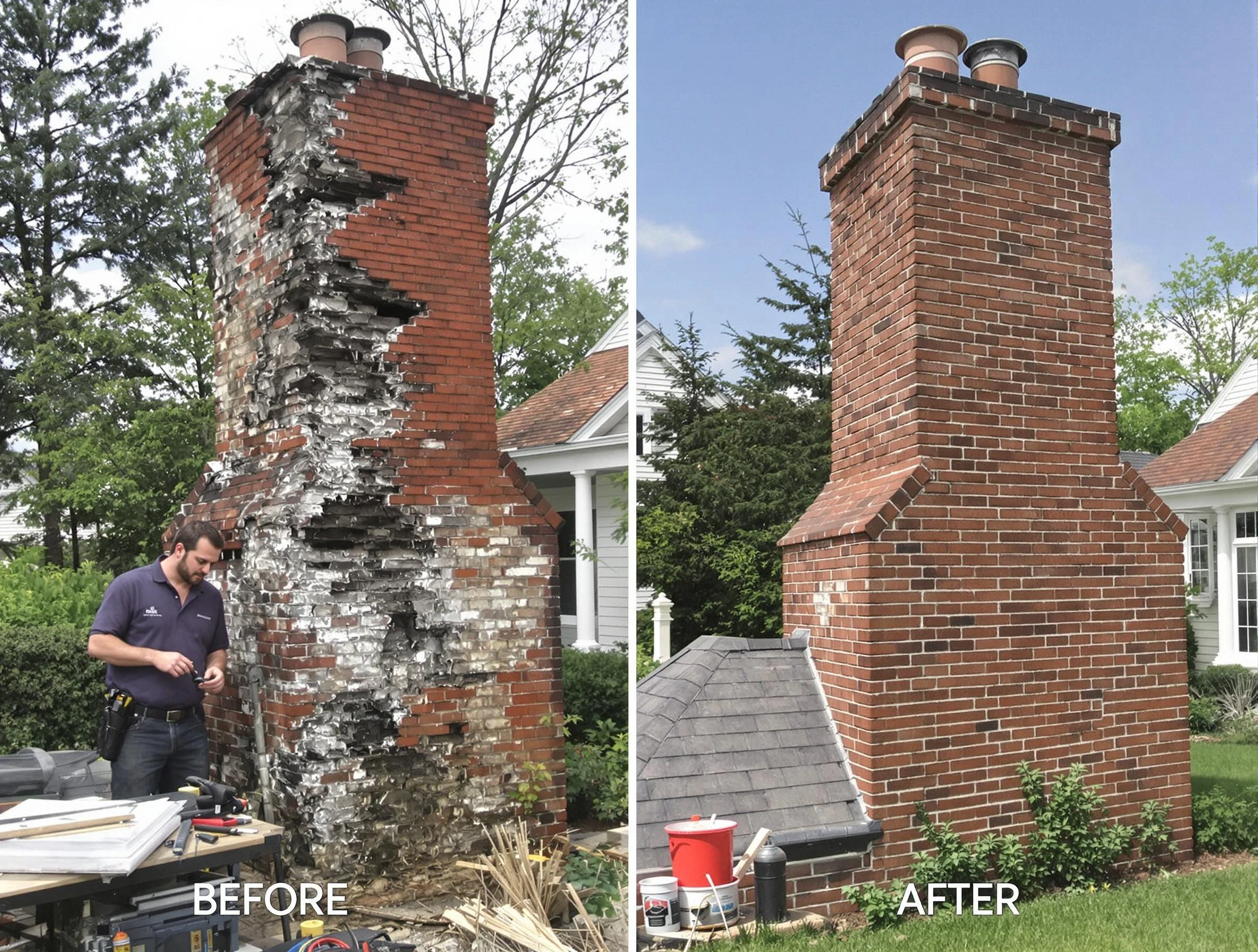 East Basin Chimney Sweep performing a full chimney restoration in East Basin, UT