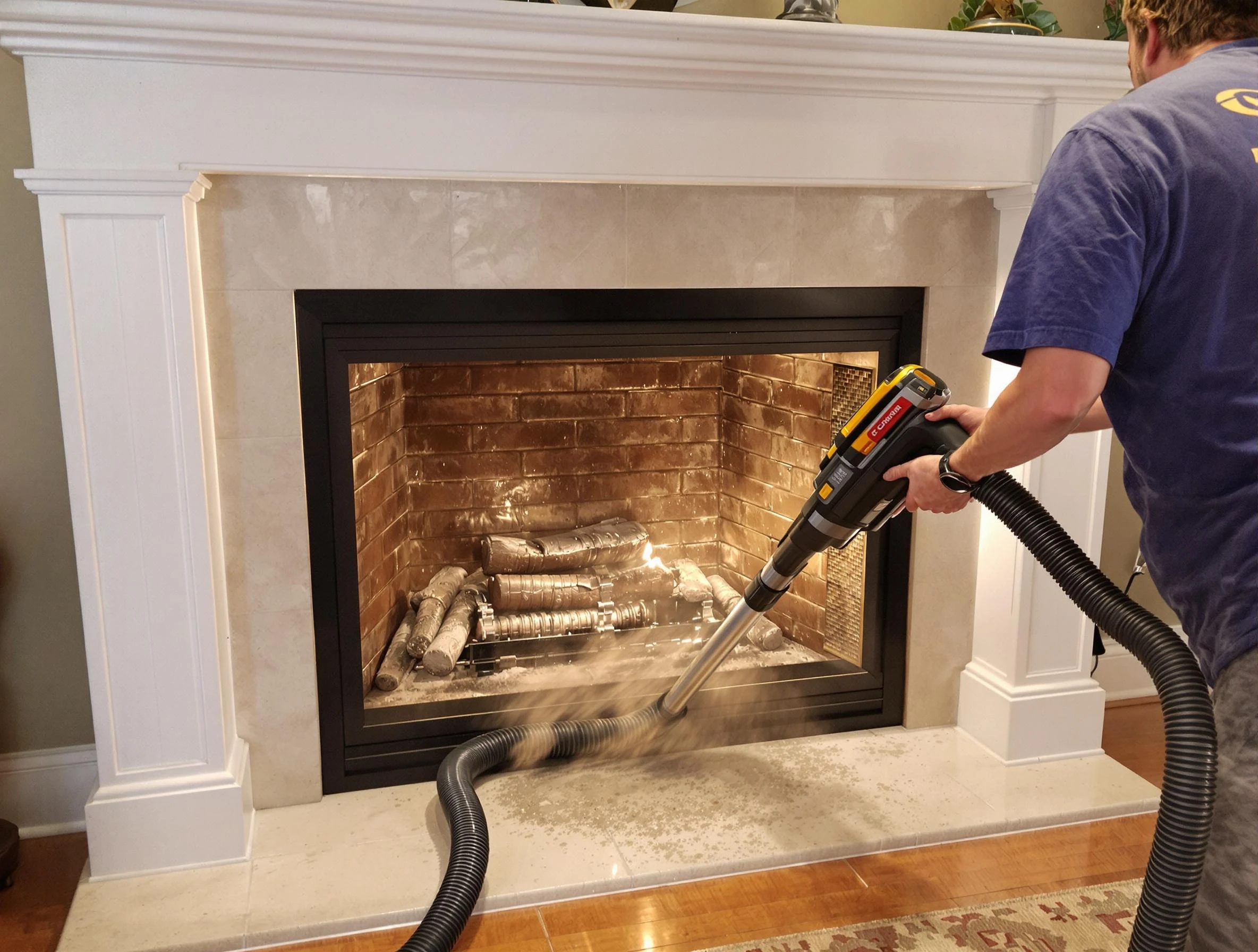 Fireplace cleaning performed by East Basin Chimney Sweep in East Basin, UT