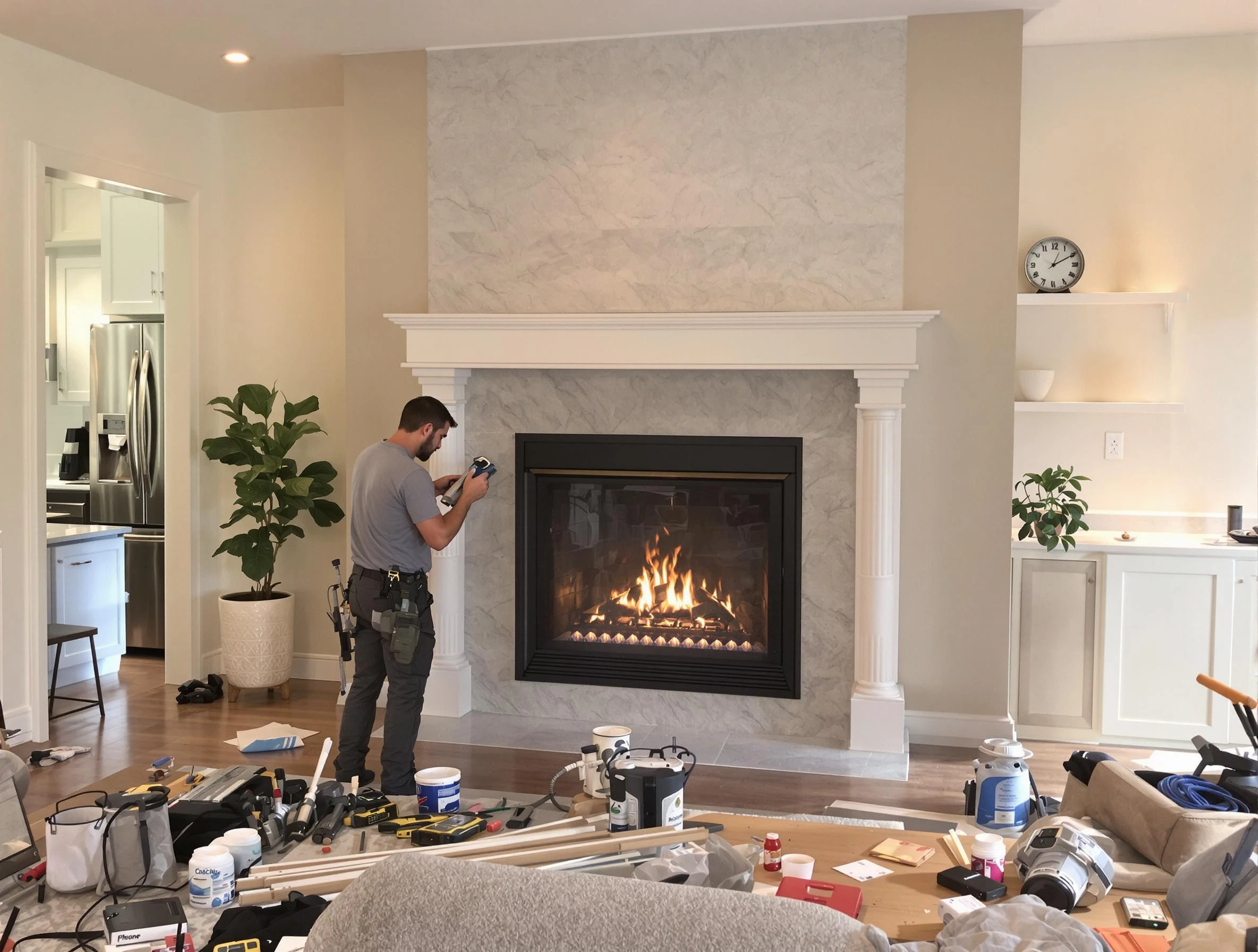 Newly installed fireplace by East Basin Chimney Sweep in East Basin, UT